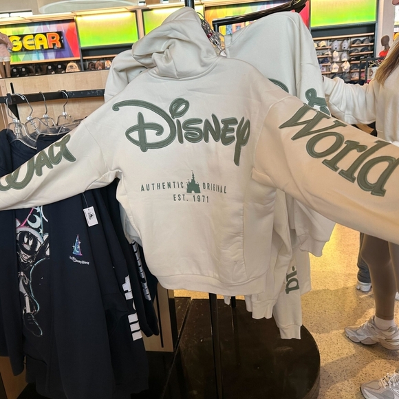 Disney Parks White and Green Zip-Up Hoodie Unisex